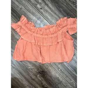 Zara Coral Crop Top